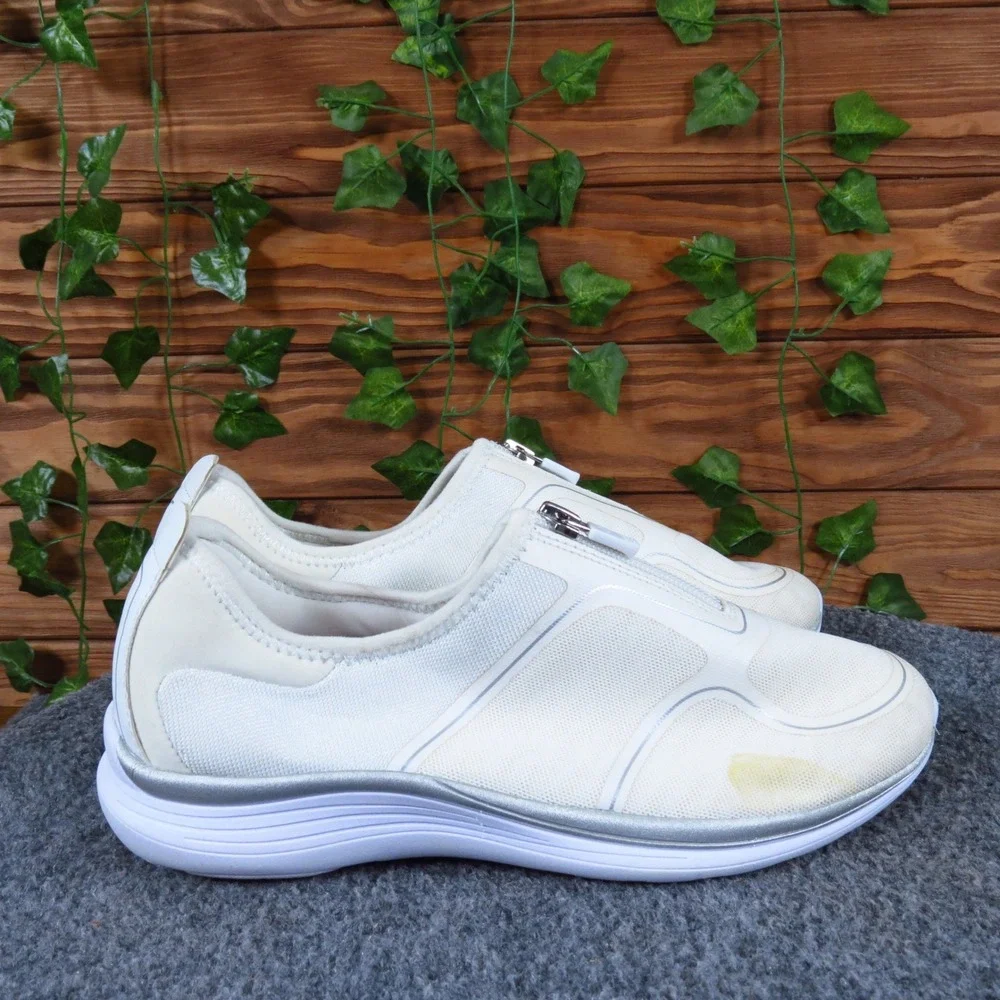 Easy Spirit Gemela 2 Women Casual Sneaker Size 7 Extra Wide Walking White Fabric